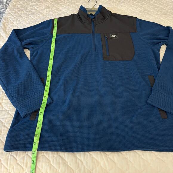Outdoor Research Men’s Size L Trail Mix Fleece 1/4 Zip Blue - Picture 6 of 9